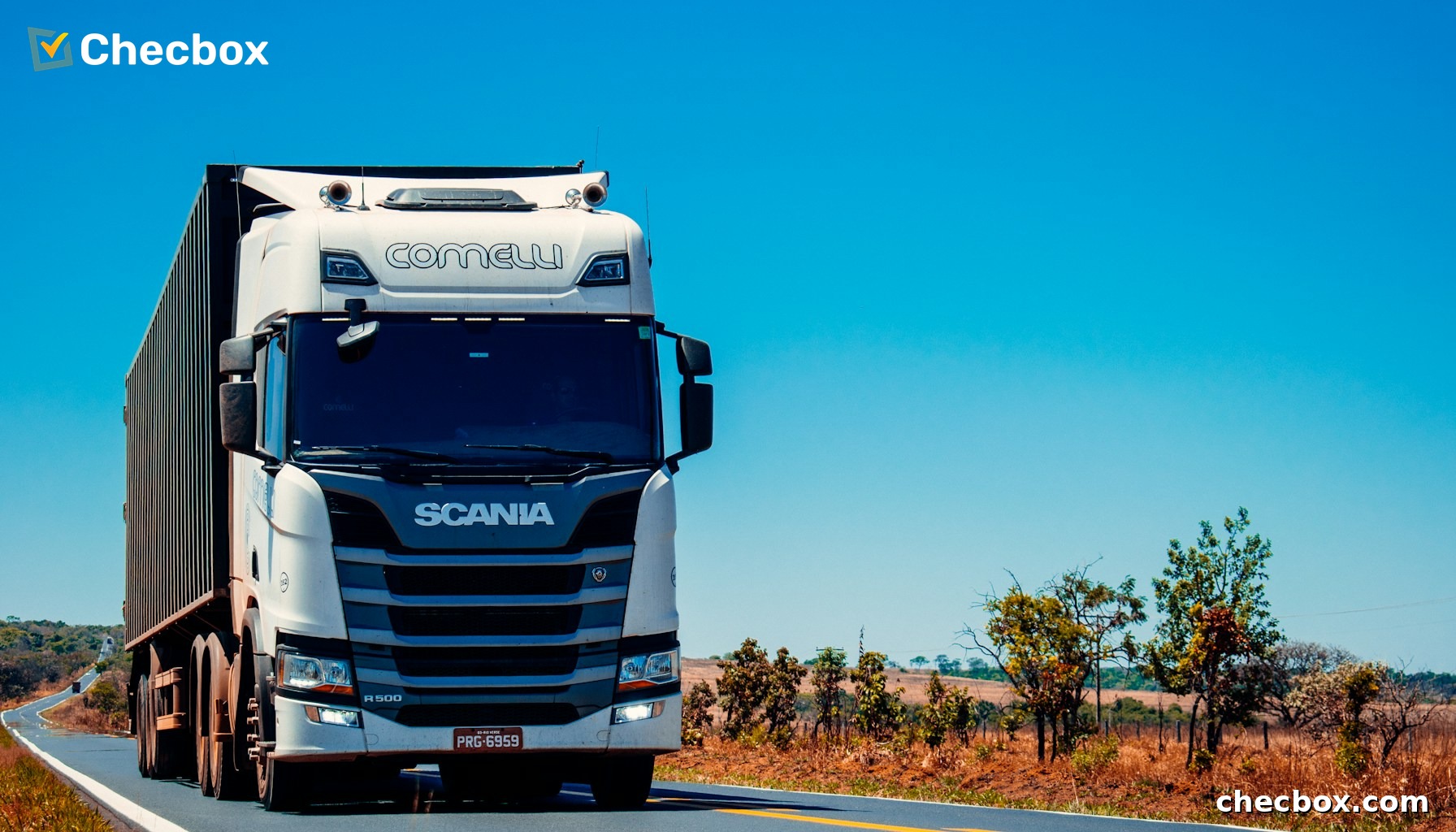 Logistics trucks at Australian multi-depot transport hub